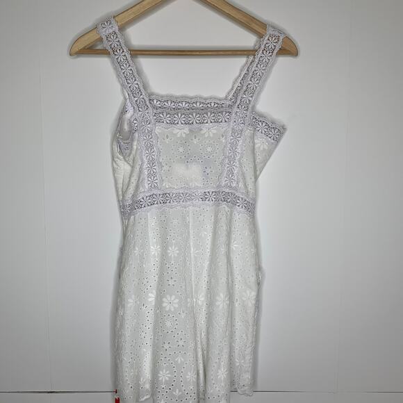 Charo Ruiz Zuma Eyelet Embroidered White Romper Womens XS New - Picture 8 of 16